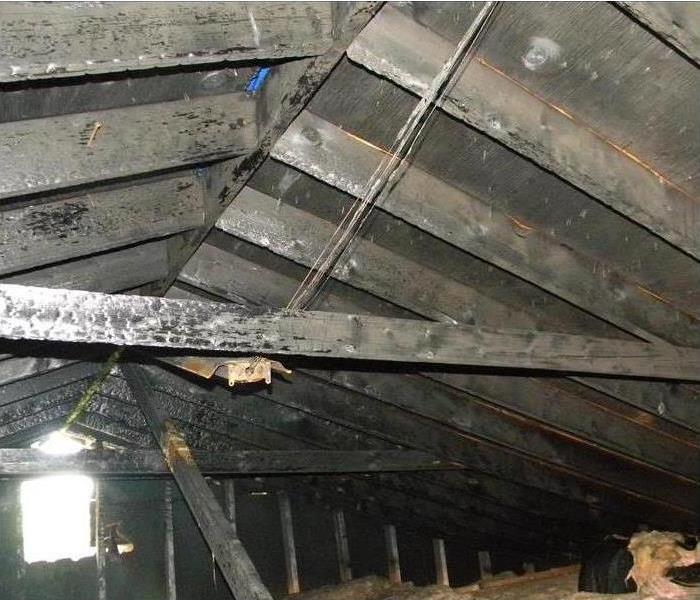 fire affected ceiling